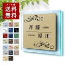 【〜12:00注文で当日発送】表札 正方形 2世帯向け ガラス風アクリル 台付 両面テープ付き 貼るだけ シール プレート マンション 戸建 玄関 看板 刻印 おしゃれ シンプル 会社 二世帯 屋外 人気 ステンレス調 木目 名札 ドア 門柱 屋外 タテ書き ヨコ書き 縦 横 住所