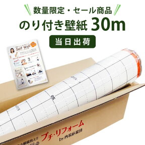 【今だけ★最大10%オフクーポン】 【当日便】【数量限定】のり付き壁紙 30m サンゲツ リリカラ 【壁紙特別セール】 国産 クロス のり付き壁紙30mと施工マニュアル付き 補修 DIY 装飾フィルム