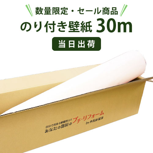 【当日便】【数量限定】のり付き壁紙 30m サンゲツ 【壁紙特別セール】 国産 クロス のり付き壁紙30mと施工マニュアル付き 補修 DIY 装飾フィルム