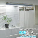 透明シート 透明ロールスクリーン タチカワブラインド 規格品 幅120cm 高さ200cm プルコード式 部分色ホワイト