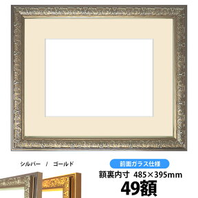 押し花額縁　シャイン/シルバー　49額サイズ（ガラス寸法483×393mm）【osbn-C】 ※特殊加工品に付き注文後のキャンセル・返品交換不可