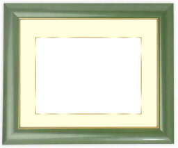 写真用額縁　30009/パールグリーン　A3(420×297mm)専用　前面ガラス仕様　マット付き（金色細縁付き）