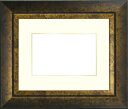 写真用額縁　シャドウ/ゴールド　A2（594×420mm）専用　前面ガラス仕様　マット付き（金色細縁付き）