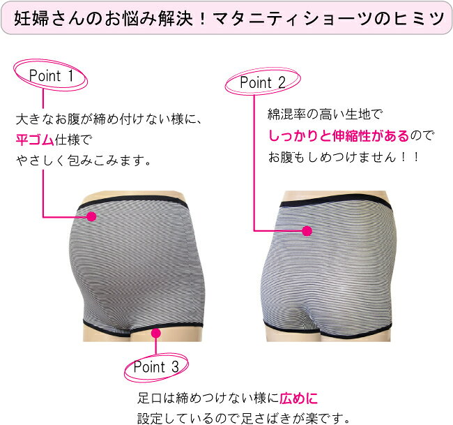 1分丈 マタニティショーツ マタニティー パンツ 下着 インナー 人気 妊婦 妊娠 臨月 産前 産前用 出産 入院 レディース 一般 M L ボクサータイプ 締めつけない 苦しくない 股上深め 綿 コットン M-L ●2点までネコポス可能● 3