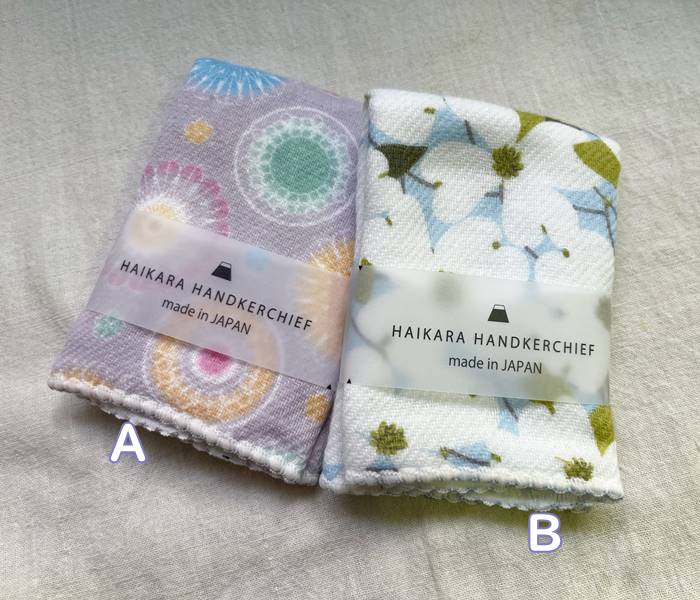 Mini Towels - 【メール便お届】コンテックス・タオルハンカチ・ガーゼパイル(25×25cm)伝統模様のハイカラなハンカチシリーズ　はなきりこ・ハナミズキ