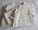 ≪箱入り≫≪4点セット・薄茶水玉・うさぎ刺繍≫【赤ちゃん・ベビーギフト・出産祝い/男の子・女の子】今治 コンテックス/ミュール オーガニックコットン ねんね・コットンスリーパー/ハンカチ/スタイ/人形【あす楽対応_関東】【楽ギフ_のし宛書】【楽ギフ_包装】