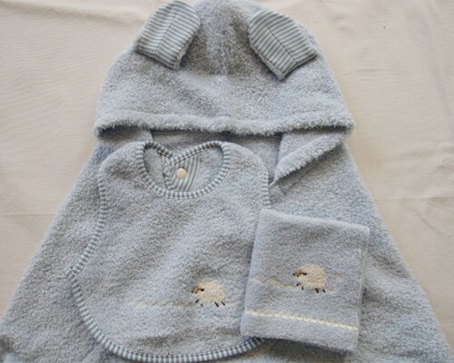 ベビーギフト（出産祝い/男の子）今治　コンテックス　タオルセット（パーカーバスタオル&スタイ&ミニタオル）3点セット（バスローブ）水色【あす楽対応_関東】【楽ギフ_包装選択】【楽ギフ_包装】【楽ギフ_のし】　　　05P22Jul11