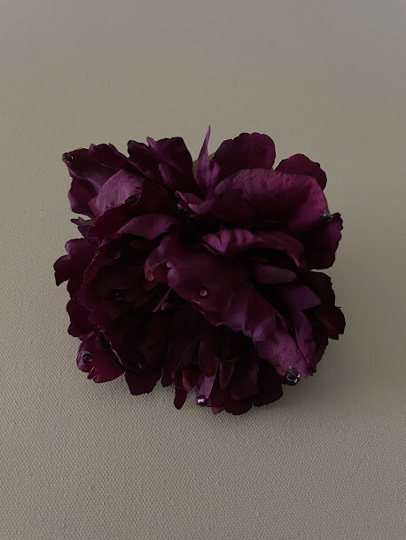 花髪飾り フローレス朝露シリーズ フラメンコ花飾りコサージュ　フラメンコ衣装古代紫花飾り　ナジャハウス