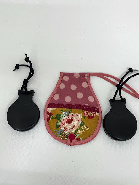 パリージョケース（サーモンピンク水玉/マスタード花柄）フラメンコパリージョケースお洒落フラメンコ..