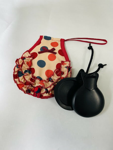 パリージョケース（サーモンピンクカラフル水玉）フラメンコパリージョケースお洒落フラメンコパリージ..