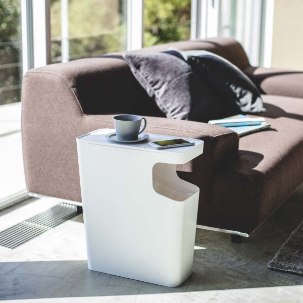 tower ダストボックス＆サイドテーブル　タワー　ホワイト【北海道、沖縄への配送不可】