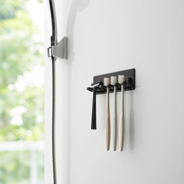 tower マグネットバスルーム歯ブラシホルダー タワー 5連 ブラック