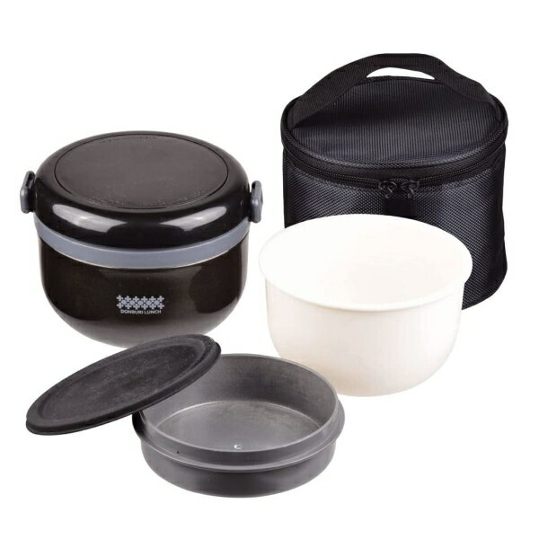 ほかどん　どんぶり保温ランチ420ml　バッグ付き　ブラック　HB-0262のサムネイル