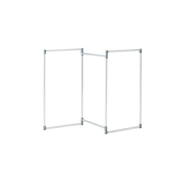 組立式 軽くて丈夫なD型アルミ製折りたたみ物干しH100　3連シルバー　N-7921