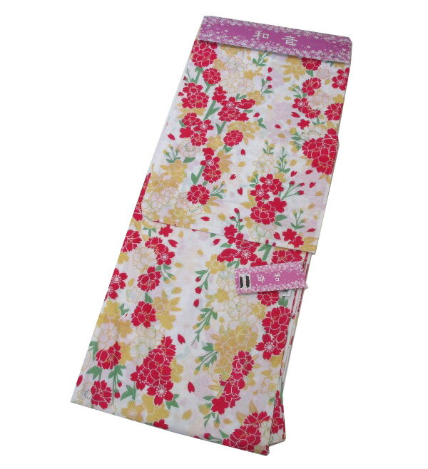 女性用、綿の染めゆかたでございます。 肌触りの良い爽やかなおしゃれな浴衣です。 適応身長　154～162cm位です。色は白色/朱色系/淡黄色系地です。 お安くさせて頂いております。お買い求め下さい。 お仕立て上りの為、少したたみ皺がある事もございます。 【身丈】 163cm(ラベル表示寸法） 【素材】 綿100％ 【裄】 66cm(ラベル表示寸法） 【状態】 新品 【袖丈】 49cm(ラベル表示寸法） 【備考】 バチ衿・中国製 ※実際の商品になるべく近い色を再現しておりますが、ご覧になっているモニターの設定等により、実際の商品のお色が若干異なる場合がございます。あらかじめご了承ください。