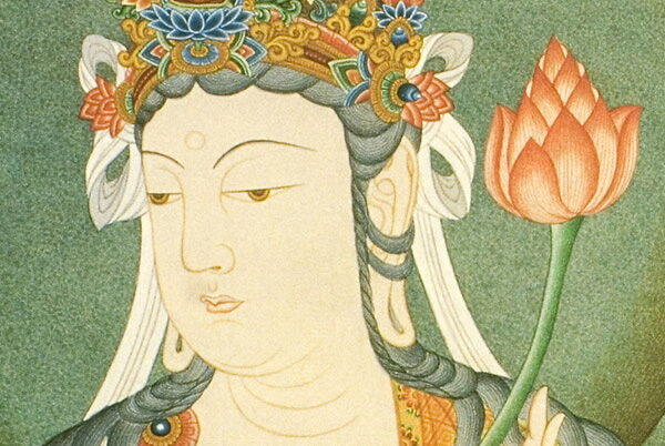 仏画色紙　観音菩薩