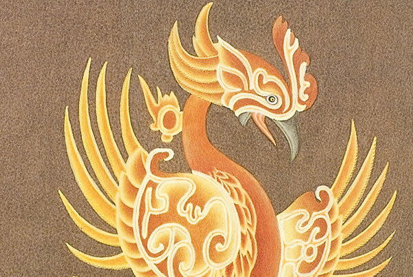 仏画色紙　南方神朱雀