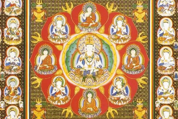 仏画色紙 胎蔵界曼荼羅