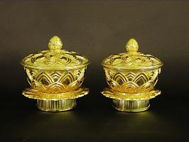 洒水塗香器　銅造鍍金彫金仕上げのサムネイル