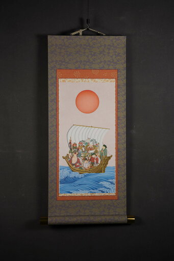 七福神 模表装仕立て 仏画掛け軸(模軸) 七福神 模表装仕立て 仏画掛け軸(模軸)