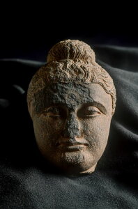 ガンダーラ仏 仏陀頭部 2-4世紀石像