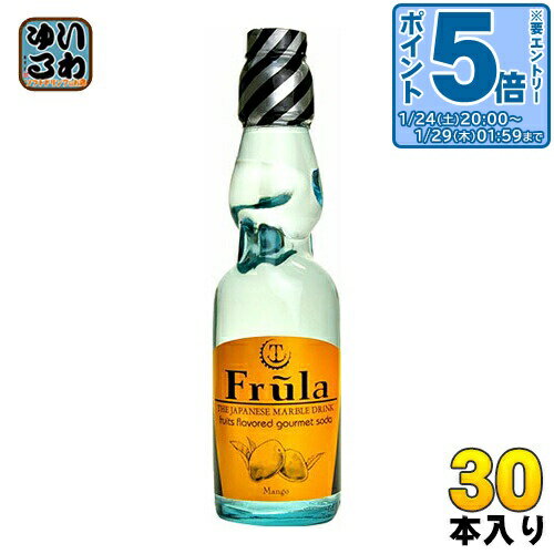 〔エントリーでポイント5倍！〕 友桝飲料 フルーラ マンゴー 200ml 瓶 30本入 〔炭酸飲料〕