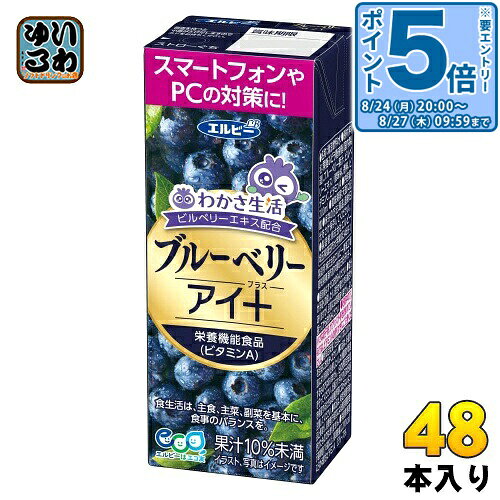 ＞ こちらの商品の単品・まとめ買いはこちら【一個あたり 128円（税込）】【賞味期間】製造後270日【商品説明】普段からPCやスマートフォンを長時間使用する方が、わかさ生活のビルベリーエキス入りのドリンクを飲むことで、快適な毎日を過ごすことのできる飲料です。【広告文責】　株式会社ナカヱ　050-3786-3286【メーカー名】　株式会社エルビー【製造国】 日本製【商品区分】 栄養機能食品【名称および品名】清涼飲料水【エネルギー】200mlあたり84kcal【栄養成分】たんぱく質 0g、脂質 0g、炭水化物 21g、食塩相当量 0.01g,ビタミンA2 55〜600 μg、アントシアニン 34mg【原材料】果糖ぶどう糖液糖(国内製造)、ブルーベリー果汁、ビルベリーエキス/酸味料、香料、ビタミンC、ビタミンA【保存方法】常温【製造者、販売者、又は輸入者】株式会社エルビー【アレルギー特定原材料】無し【変更事項】ページリニューアル日：2024/08/31変更内容：原材料、栄養成分、パッケージ※北海道・沖縄県・離島(一部)へのお届けは決済時に送料無料となっていても追加送料が必要です。(コカ・コーラ直送を除く)北海道1個口 715円（税込）、沖縄県1個口 2420円（税込）※離島・一部地域は追加送料がかかる場合があります。追加送料の詳細は注文確定メールにてご案内いたします。※本商品はご注文タイミングやご注文内容によっては、購入履歴からのご注文キャンセル、修正を受け付けることができない場合がございます。変更・修正ができない場合は、メール、お電話にてご連絡をお願い致します。■ 法人・団体のお客様 大口購入のご相談承ります ■法人のお客様、各種団体のお客様で、まとまった数量でのご購入をご検討の際は、お気軽にご相談ください。お客様のご要望に合わせて柔軟に対応させていただきます。まずはお気軽にお問い合わせフォームよりご連絡ください。送料無料 果汁飲料 わかさ生活 ビルベリーエキス 快適な毎日 果汁 ブルーベリー ブルーベリーアイプラス プラス 栄養機能食品 えるびー ケース まとめ買い セット 分類: 200ml 紙パック (180ml〜250ml) 4901277252191