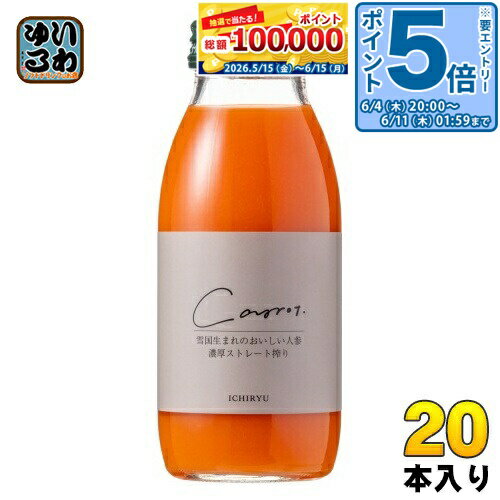 Aojiru - 〔エントリーでポイント5倍！〕 いち粒 雪国生まれのおいしい人参ジュース 200ml 瓶 20本入 野菜ジュース ストレート