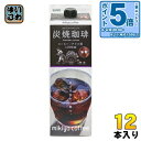 〔エントリーでポイント5倍!〕 三喜屋珈琲 炭焼珈琲 無糖 1L 紙パック 12本入 コーヒー飲料