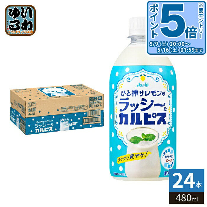 〔エントリーでポイント5倍！〕 アサヒ カルピス ひと搾りレモンのラッシー&カルピス 480ml ペットボトル 24本入 乳酸菌飲料 CALPIS 爽..