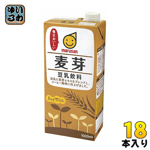 マルサンアイ 豆乳飲料 麦芽 1000ml 紙パック 18本 (6本入×3 まとめ買い) イソフラボン