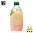 友桝飲料 豊潤白桃サイダー 300ml 瓶 24本入 〔炭酸飲料〕