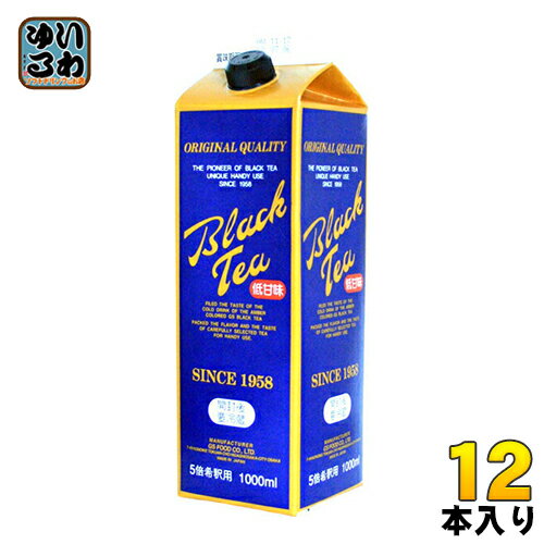 ジーエスフード ブラックティー 低甘味 1L 紙パック 12本入 〔紅茶〕