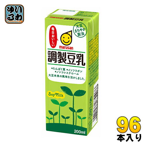 マルサンアイ 調製豆乳 200ml 紙パック 96本 (24本入×4 まとめ買い) 調整豆乳 ノンコレステロール豆乳 soya