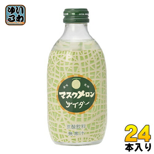 友桝飲料 マスクメロンサイダー 300ml 瓶 24本入 炭酸ジュース メロンジュース サイダー