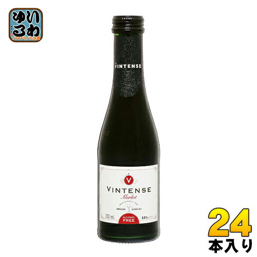 【一個あたり 366円（税込）】【賞味期間】製造後720日【商品説明】上品質のブドウを使用したワインを、独自の低温低圧蒸留により本来の風味を損なうことなく脱アルコールを実現。フルーティーでコクがあり、ブルーベーリーの風味も感じる事ができるノンアルコール・スティル赤ワインです。【名称および品名】清涼飲料水【エネルギー】100mlあたり20kcal【原材料】ワイン（メルロ−）、ショ糖、タンニン、酸化防止剤（亜硫酸塩、アスコルビン酸）【保存方法】常温※北海道・沖縄県へのお届けは決済時に送料無料となっていても追加送料が必要です。(コカ・コーラ直送を除く)北海道1個口 715円（税込）、沖縄県1個口 2420円（税込）追加送料の詳細は注文確定メールにてご案内いたします。※本商品はご注文タイミングやご注文内容によっては、購入履歴からのご注文キャンセル、修正を受け付けることができない場合がございます。変更・修正ができない場合は、メール、お電話にてご連絡をお願い致します。送料無料 ノンアルコールワイン ミニボトル メルロー 赤ワイン アルコール0％ 5415270100308　湘南貿易 ヴィンテンス メルロー ミニ 200ml 瓶 24本入