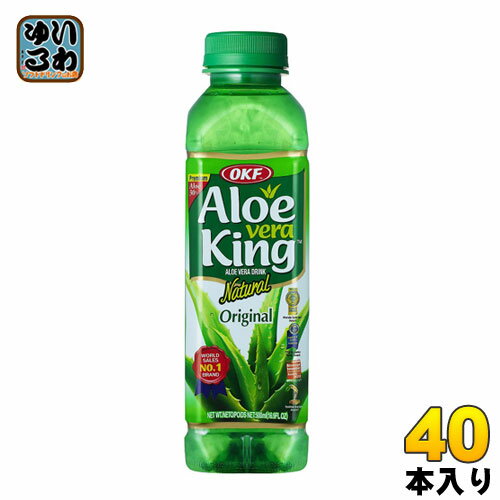 OKF アロエベラキング 500ml ペットボトル 40本入 (20本入×2 まとめ買い) Aloe vera King アロエジュース 葉肉入り …