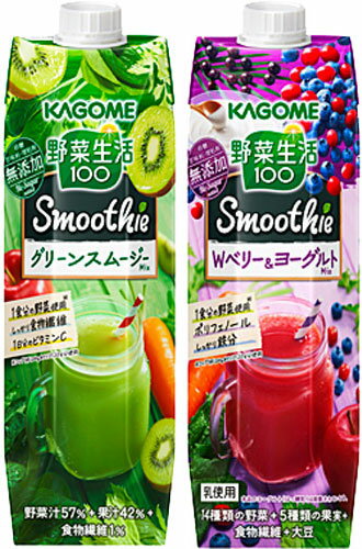 〔クーポン配布中〕カゴメ スムージー 1000g 紙パック 選べる 12本 (6本×2) 野菜ジュース〔果汁飲料〕