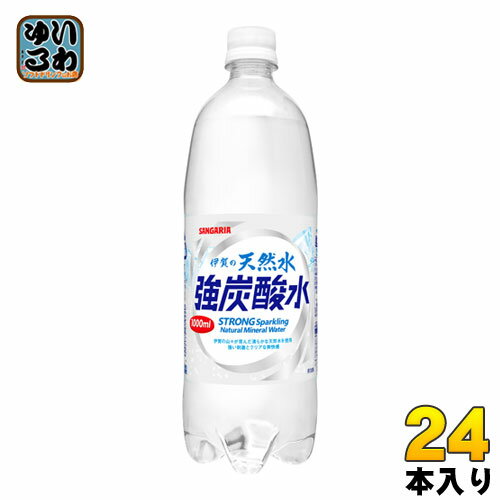 サンガリア 伊賀の天然水 強炭酸水 1L ペットボトル 24本 (12本入×2 まとめ買い) 〔炭酸水〕