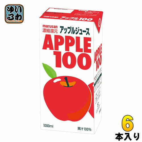 マルサンアイ アップル100 1000ml 紙パック 6本入 〔果汁飲料〕