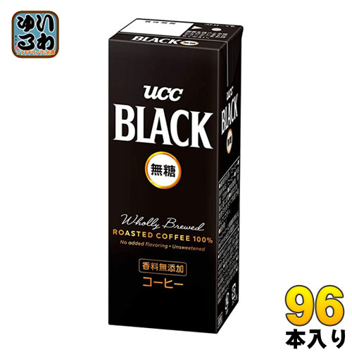 UCC ブラック無糖 200ml 紙パック 96本 (24本入×4 まとめ買い) ブラックコーヒー 珈琲 無糖 〔コーヒー〕