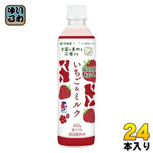 伊藤園 ニッポンエール いちご&ミルク 450g ペットボトル 24本入 果汁飲料 乳飲料 あまおう ストロベリー