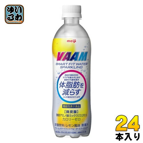 明治 VAAM ヴァーム スマートフィットウォーター スパークリング 500ml ペットボトル 24本入 機能性表示食品 微炭酸 スポーツドリンク カロリーゼロ 1