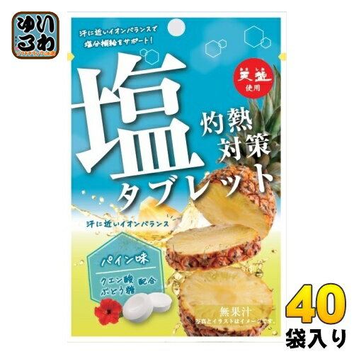 赤穂化成 灼熱対策 塩タブレット パイン味 40袋 (8袋入×5 まとめ買い) 熱中症対策 塩分補給 イオン補給 スポーツ