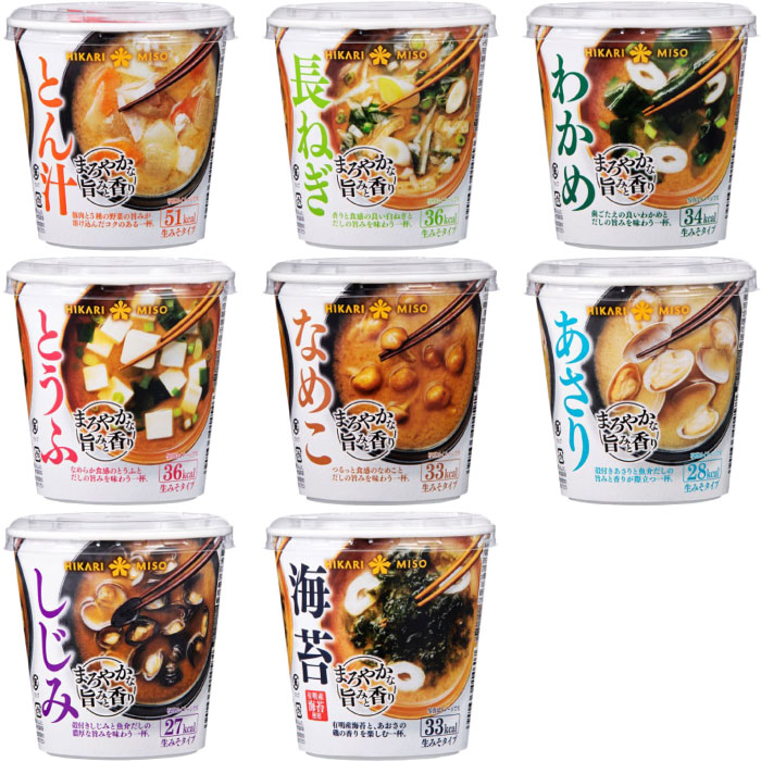 いわゆるソフトドリンクのお店のひかり味噌 カップみそ汁 まろやかな旨みと香り 選べる 60個 (6個×10) 味噌汁 インスタント 手軽 とん汁 長ねぎ わかめ とうふ なめこ あさり しじみ 海苔｜アングル2