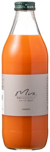いち粒 雪国生まれのおいしい人参ミックスジュース 1000ml 瓶 12本 (6本入×2 まとめ買い) 野菜ジュース