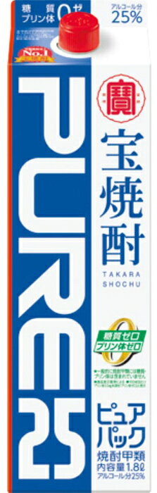 いわゆるソフトドリンクのお店の宝酒造 タカラ 宝焼酎 ピュアパック 25度 1800ml 紙パック 12本 (6本入×2 まとめ買い) 甲類焼酎｜アングル2