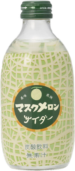 友桝飲料 マスクメロンサイダー 300ml 瓶 24本入 炭酸ジュース メロンジュース サ...