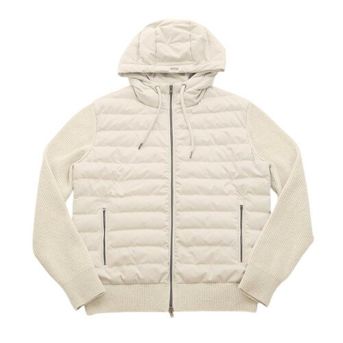 HERNO ヘルノ [秋冬] Resort リゾート フーデッドダウンブルゾン フェイクスエード×ミドルゲージニット ハイブリッド MP00001UR