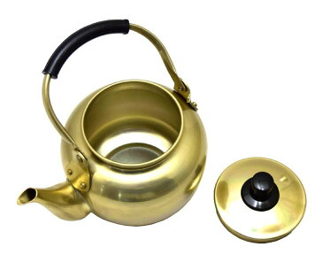 昔なつかし こづち瓶 アルマイト やかん 1L 前川金属小型 湯沸し アルミ 硫酸アルマイト レトロ 昔ながら 金色 ゴールド ケトル ケットル 1.0リットル 小さい 業務用 家庭用